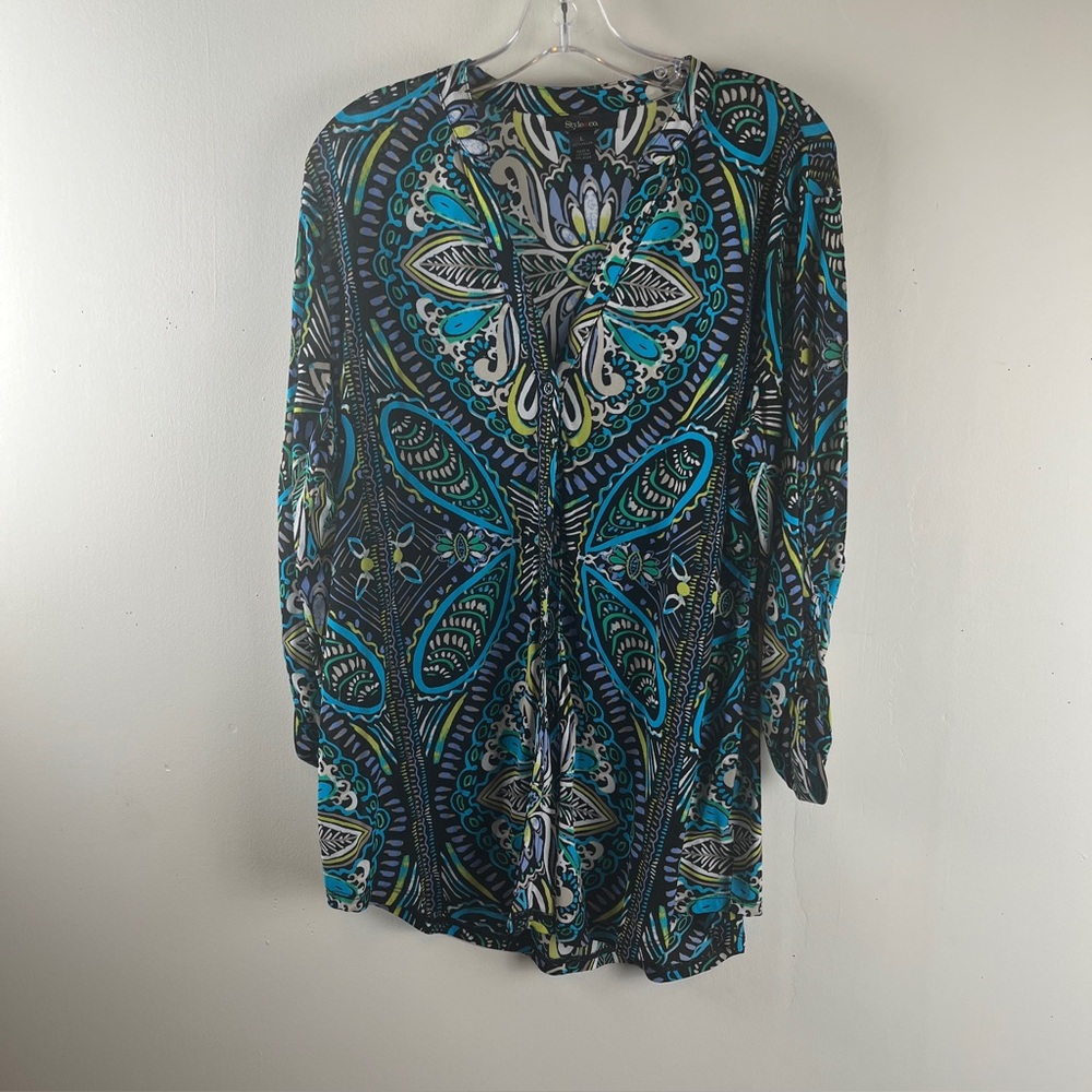 Style & Co Multicolor Print Top